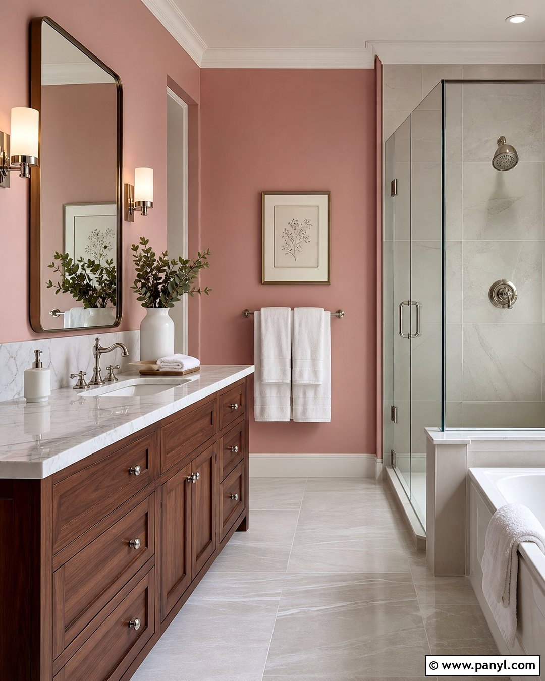 Dusty Rose Bathroom Walls With White Marble - 30 pink bathroom walls