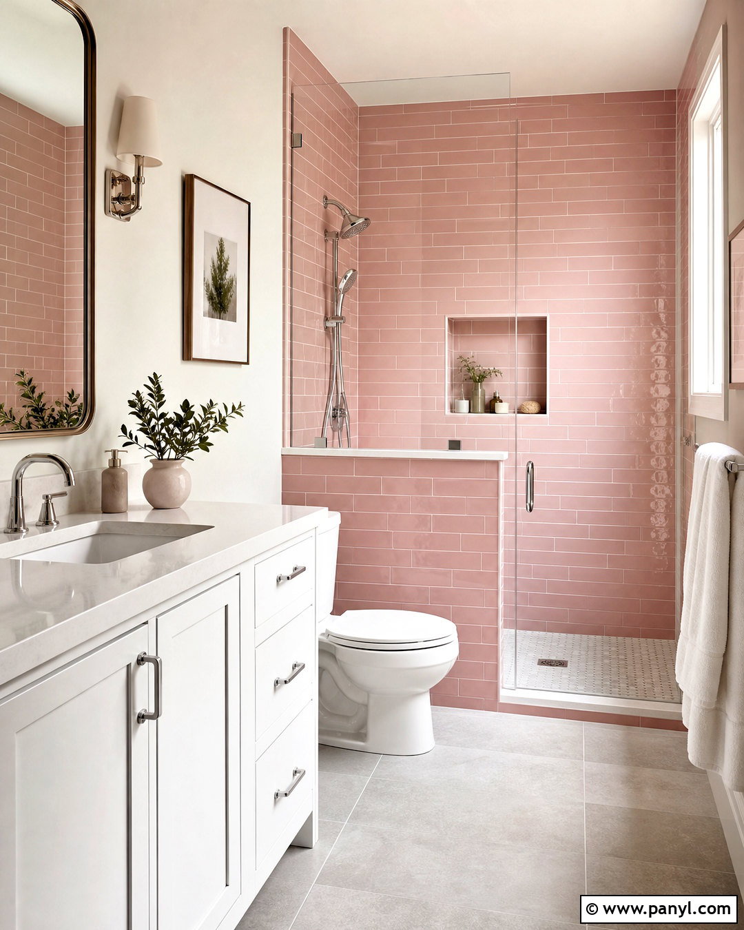 Dusty Rose Bathroom With Subway Tile - 20 dusty rose bathroom ideas