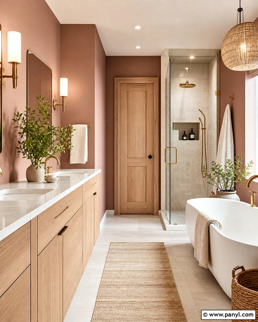 Dusty Rose Bathroom With White Oak Vanity - 20 dusty rose bathroom ideas