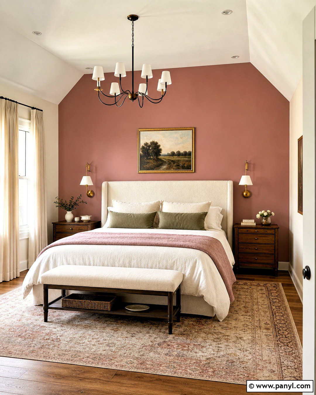 Dusty Rose Bedroom Accent Wall - 20 pink wall design ideas