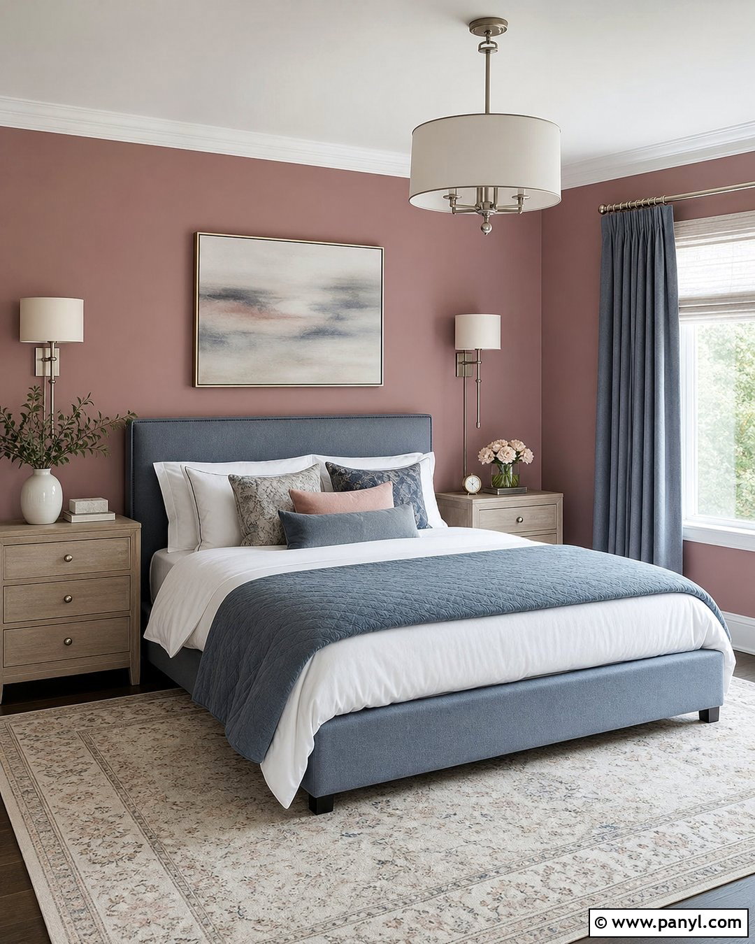 Dusty Rose Bedroom With Blue Gray - 25 Dusty Rose Wall Color Ideas