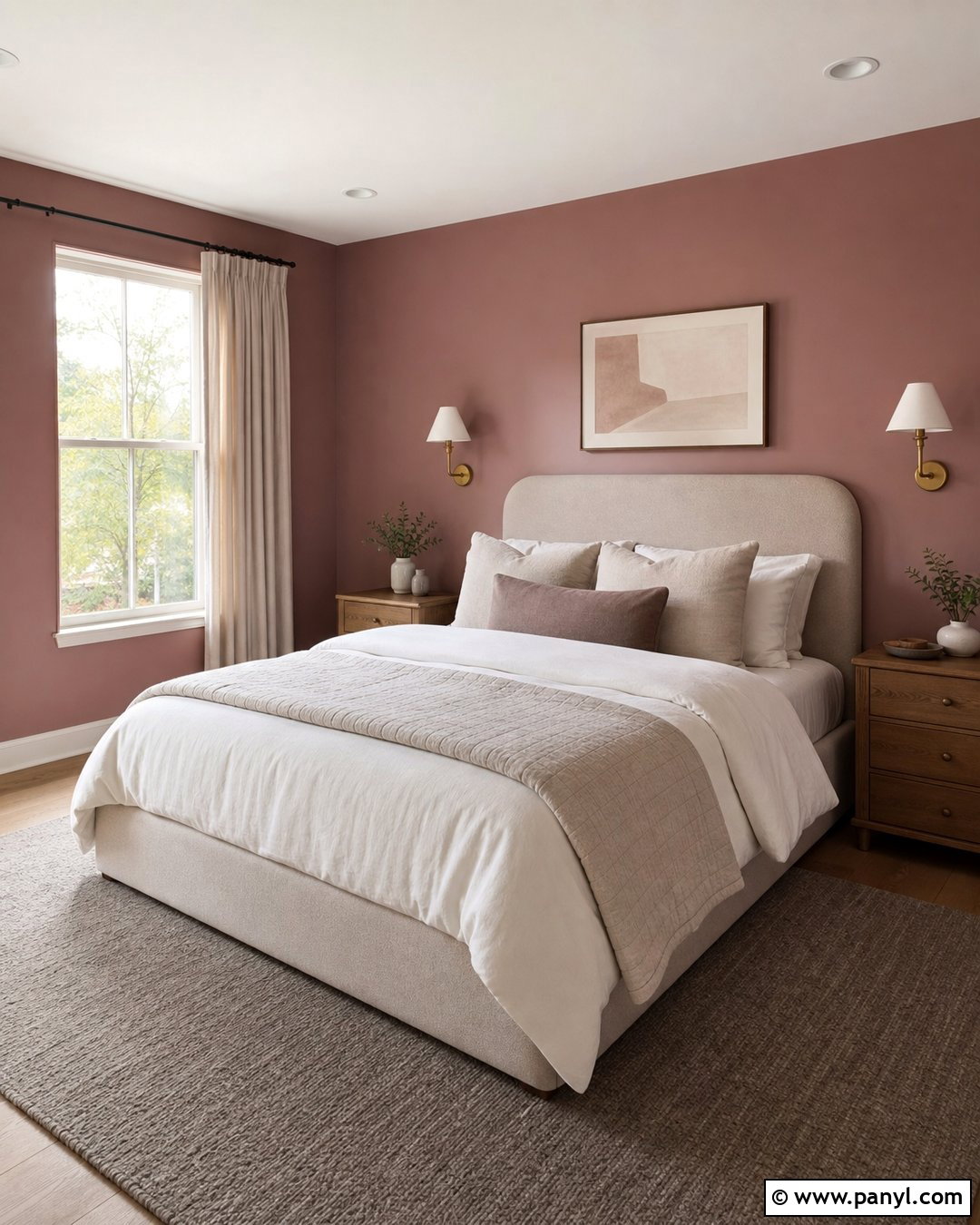 Dusty Rose Bedroom With Painted Walls - 35 Dusty Rose Wall Paint Ideas