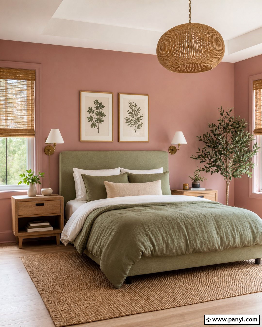 Dusty Rose Bedroom With Sage Green - 25 Dusty Rose Wall Color Ideas