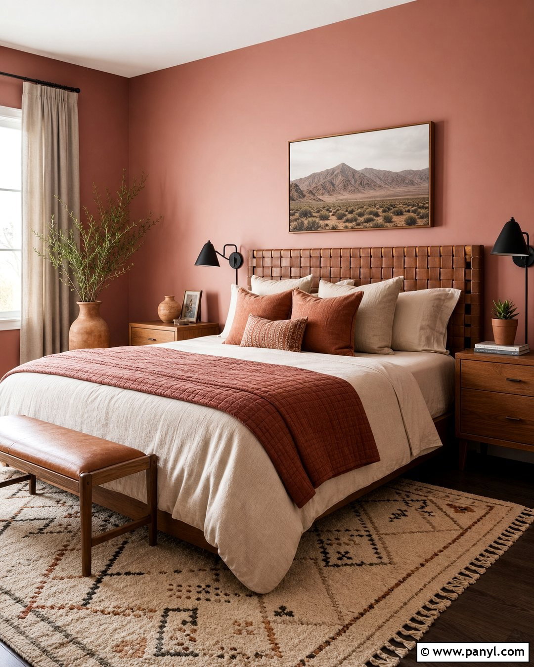 Dusty Rose Bedroom With Terracotta - 25 Dusty Rose Wall Color Ideas