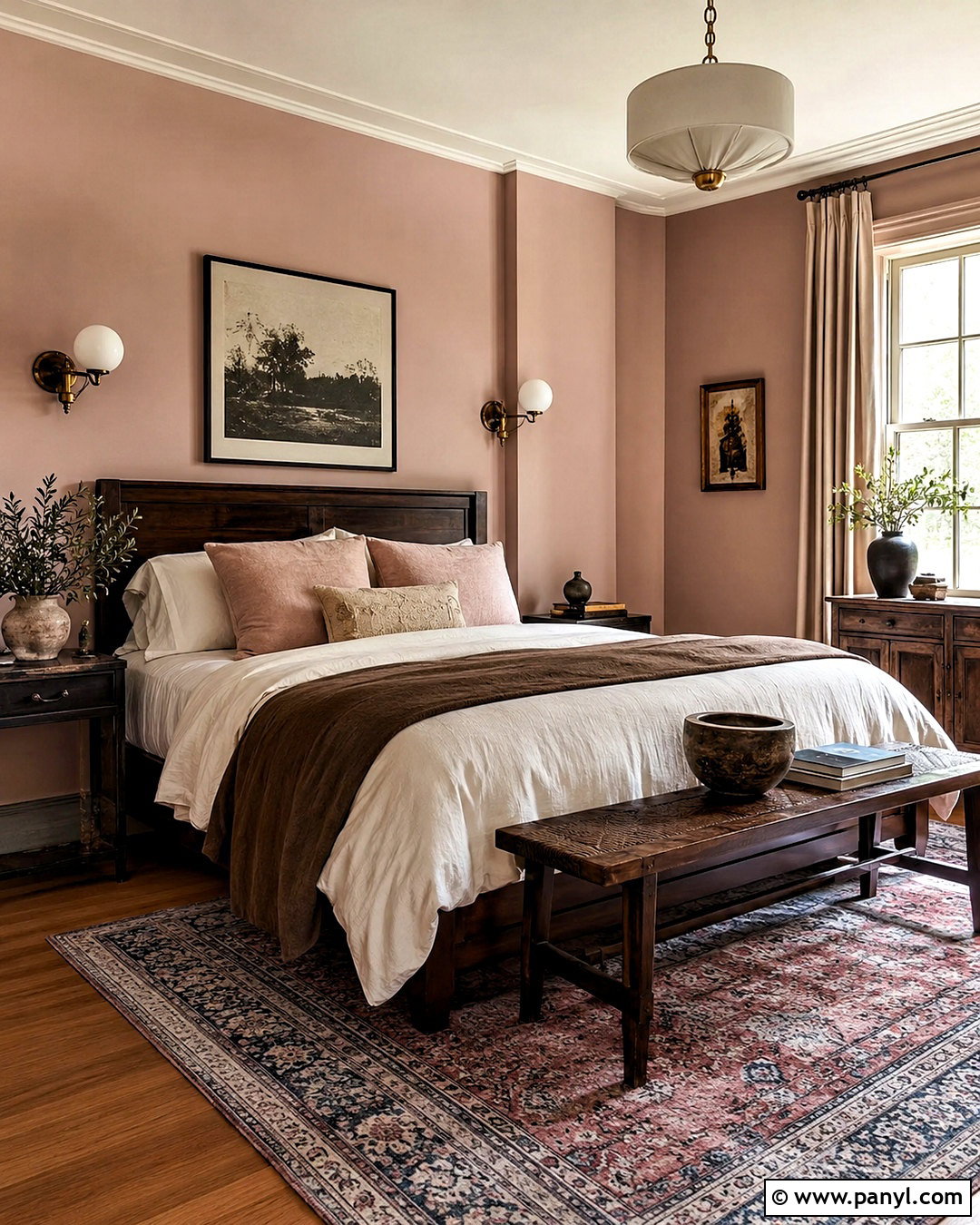 Dusty Rose Bedroom - 20 best paint colors for interior ideas