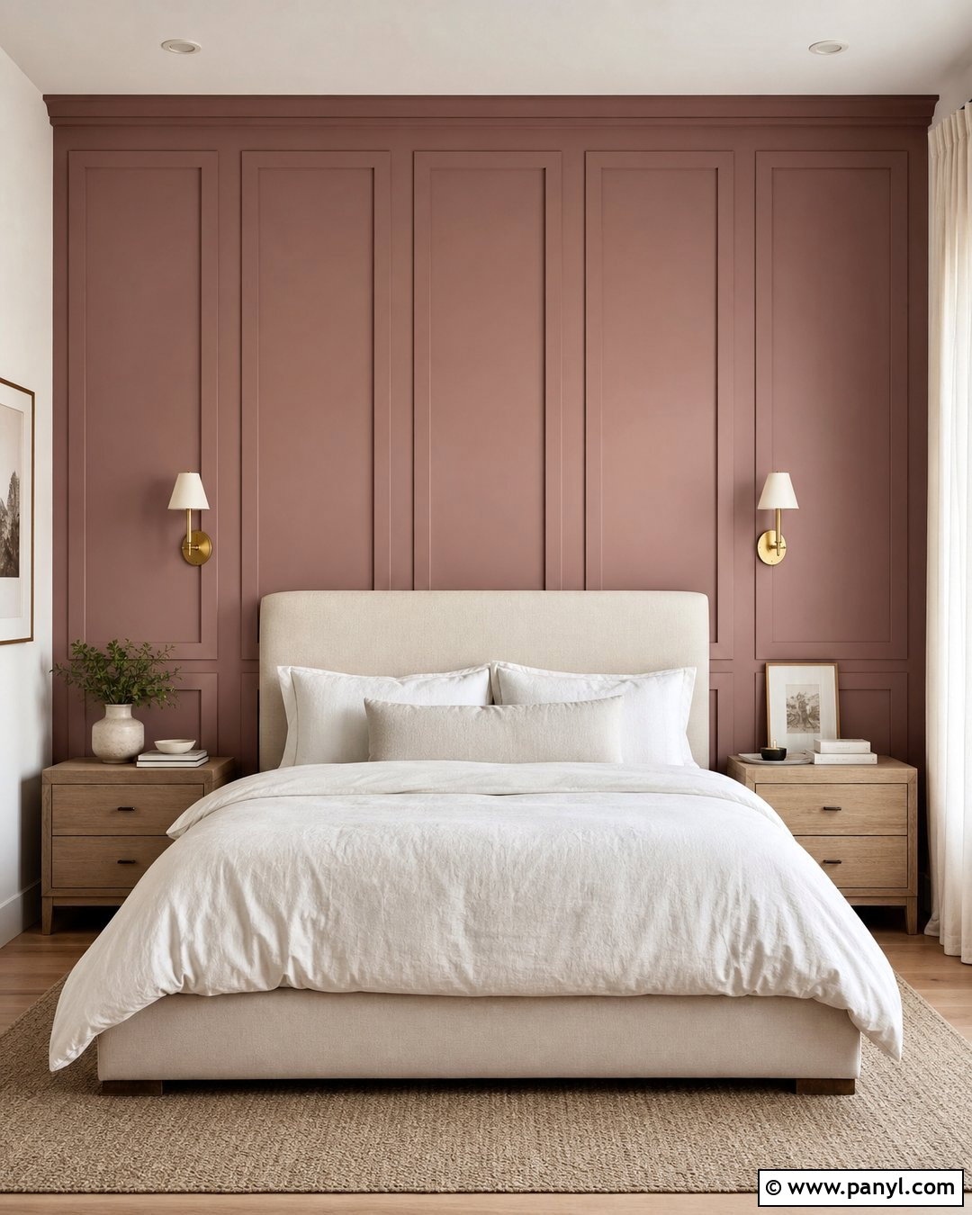 Dusty Rose Board and Batten Wall - 35 Dusty Rose Wall Paint Ideas