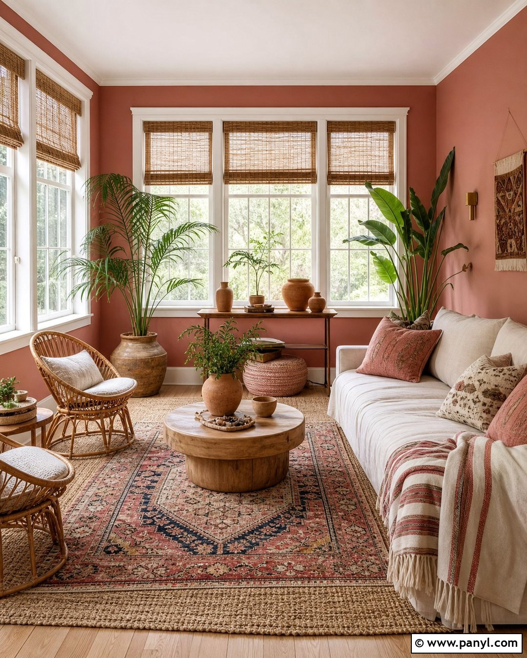 Dusty Rose Boho Sunroom - 25 Dusty Rose Wall Color Ideas