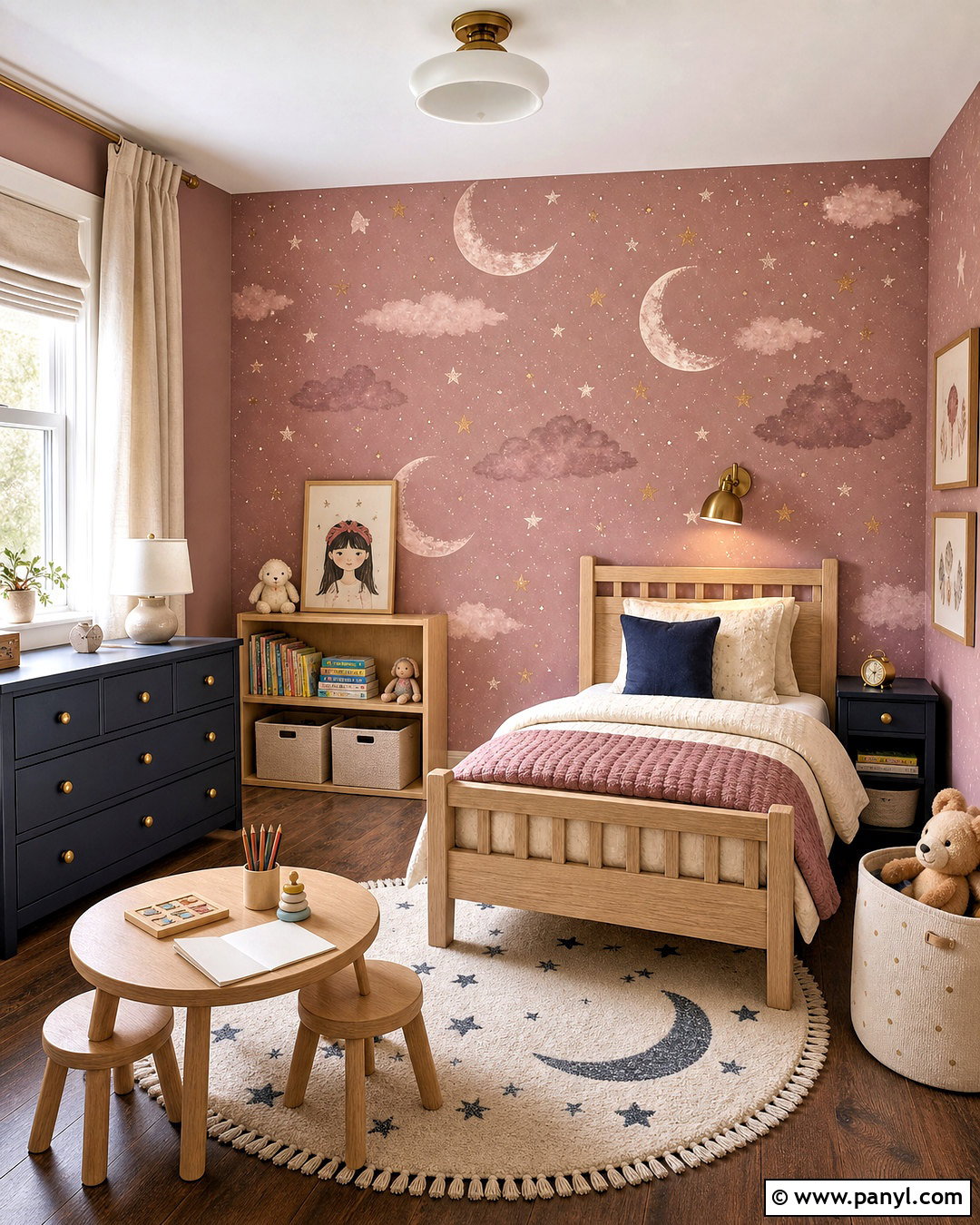 Dusty Rose Celestial Wallpaper Kids Room - 20 dusty rose wallpaper ideas