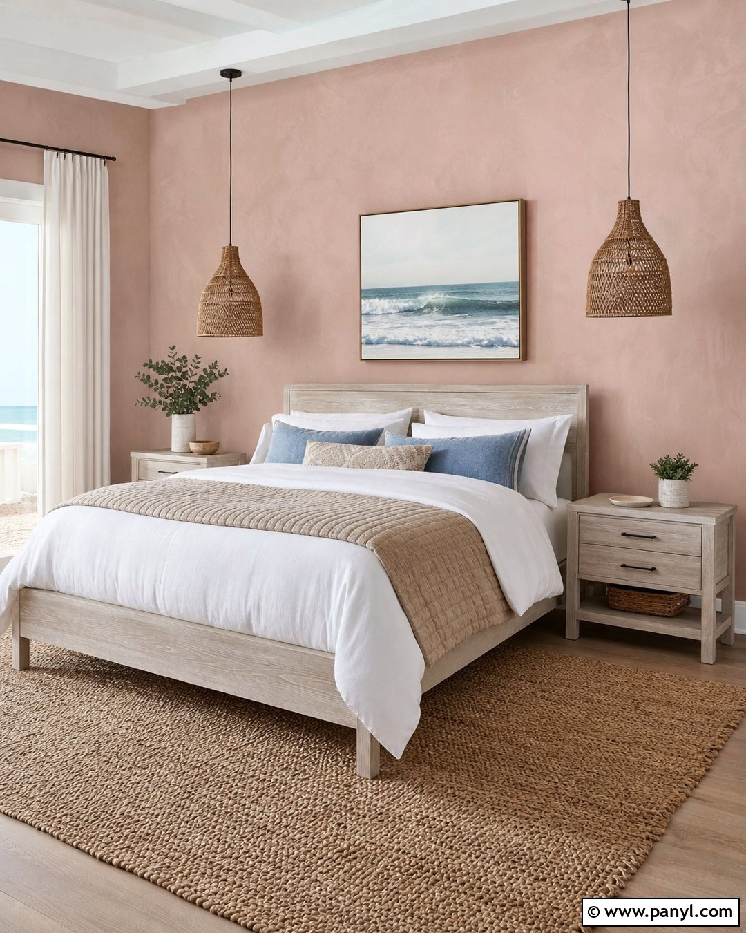 Dusty Rose Coastal Bedroom - 25 Dusty Rose Wall Color Ideas