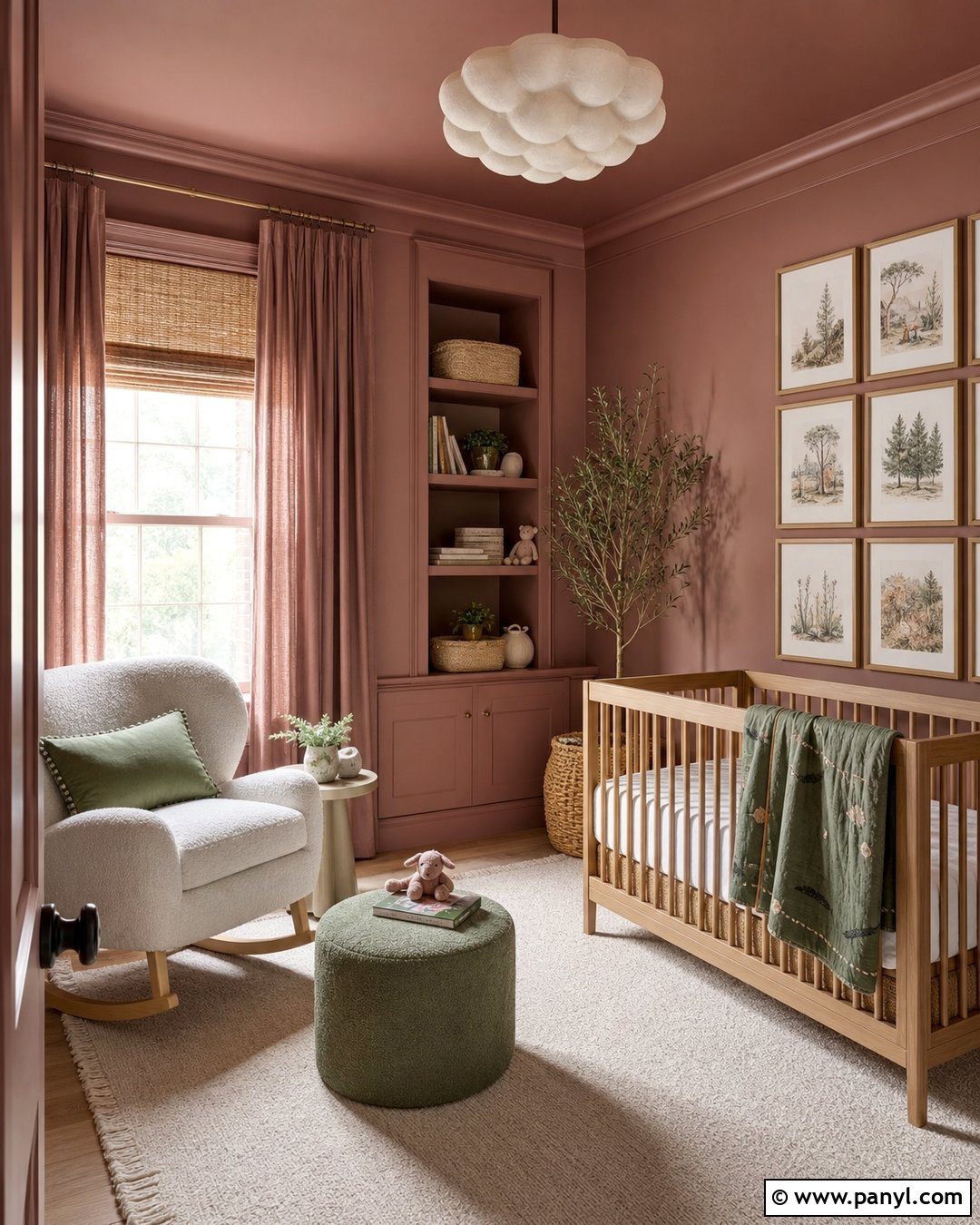 Dusty Rose Color Drenched Nursery - 25 Color Drenched Walls
