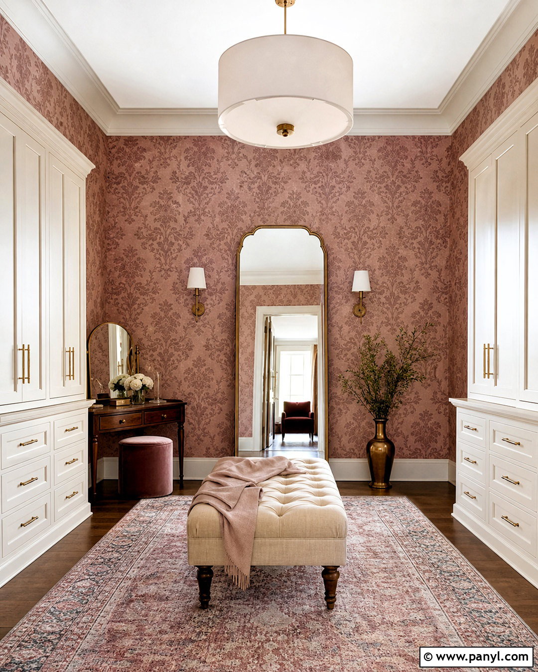 Dusty Rose Damask Wallpaper Dressing Room - 20 dusty rose wallpaper ideas