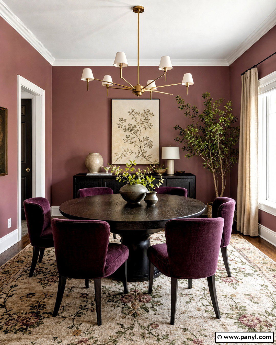 Dusty Rose Dining Room With Plum Accents - 20 dusty rose paint color ideas