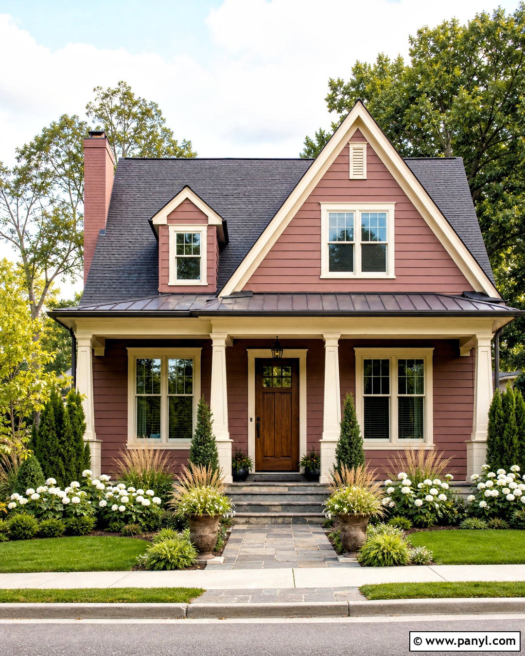 Dusty Rose Exterior With Cream Trim - 20 dusty rose paint color ideas