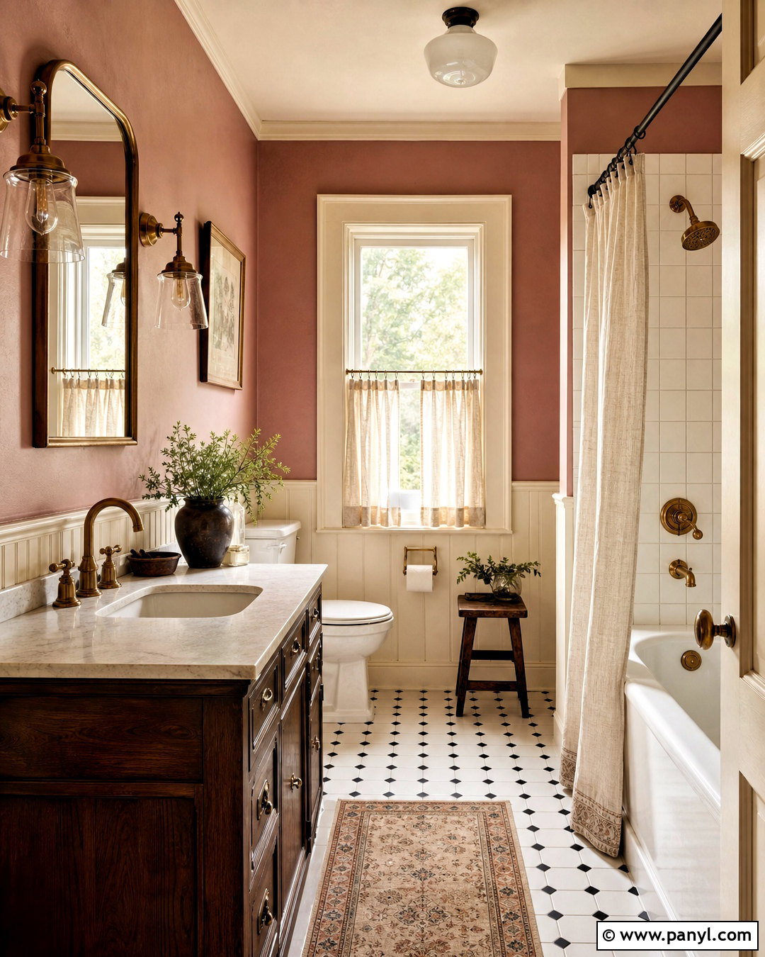 Dusty Rose Farmhouse Bathroom - 20 farmhouse bathroom paint colors
