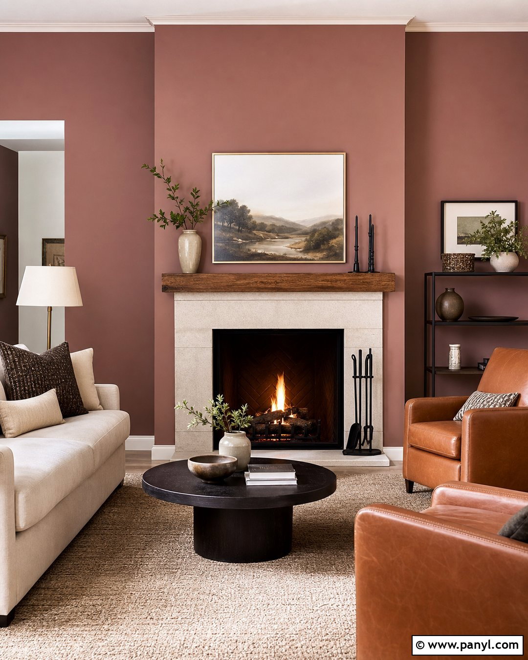Dusty Rose Fireplace Accent Wall - 35 Dusty Rose Wall Paint Ideas