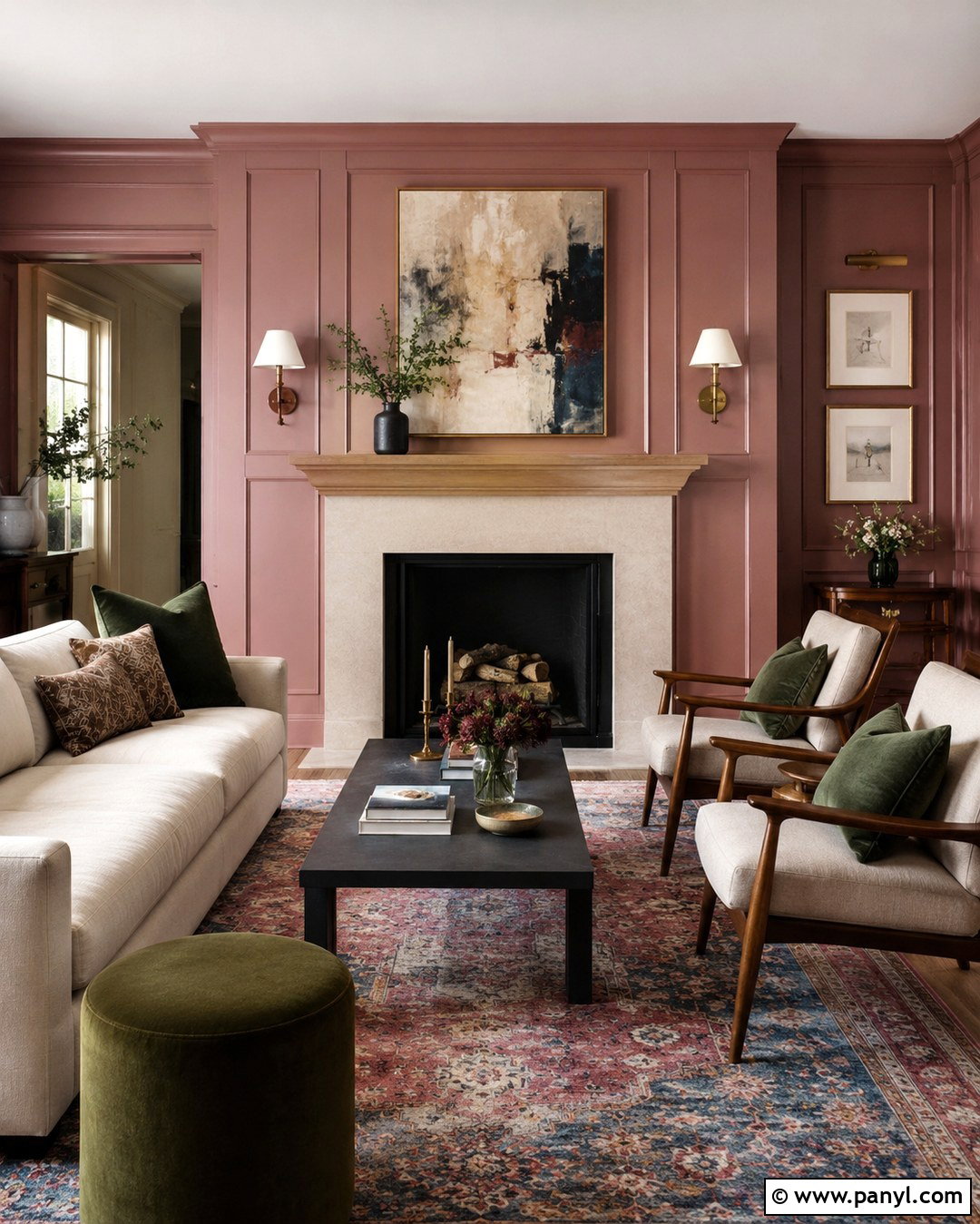 Dusty Rose Fireplace Wall - 20 Accent Color On Fireplace Wall Ideas