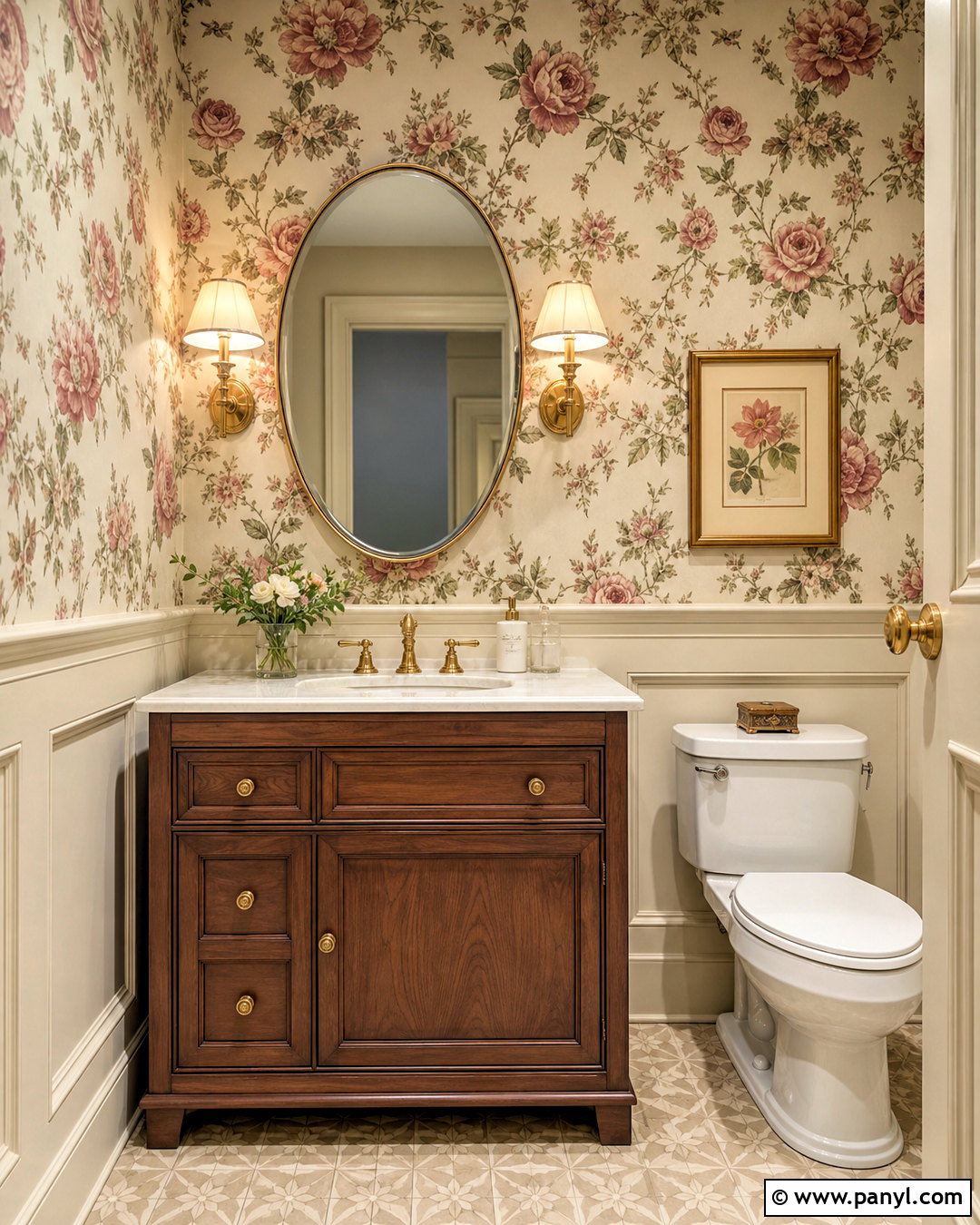 Dusty Rose Floral Wallpaper Bathroom - 20 dusty rose bathroom ideas