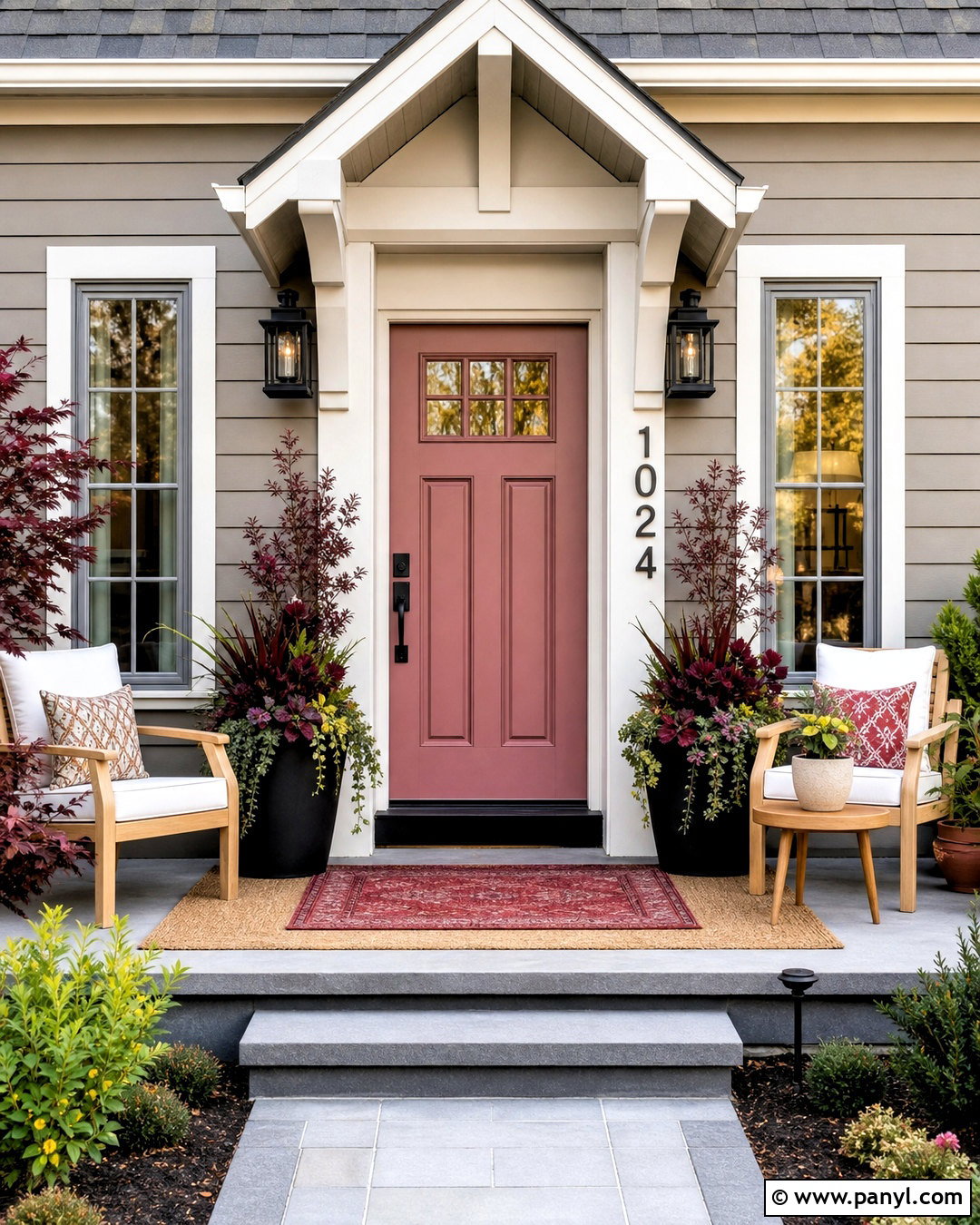 Dusty Rose Front Door With Taupe Siding - 20 dusty rose paint color ideas