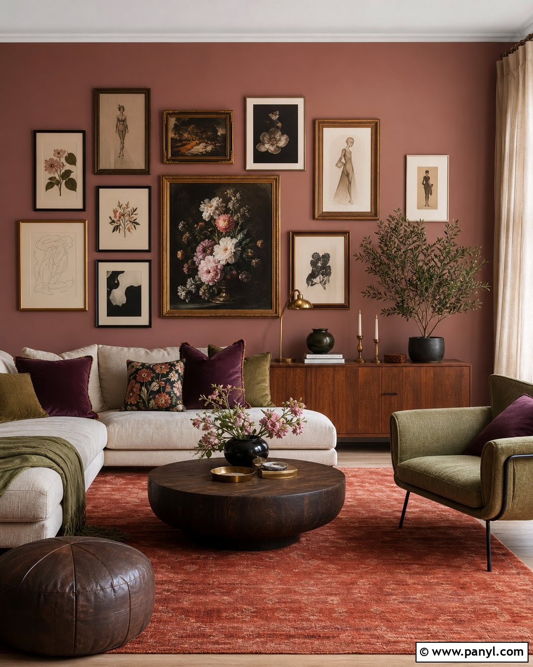Dusty Rose Gallery Wall - 25 Gallery Wall Colors