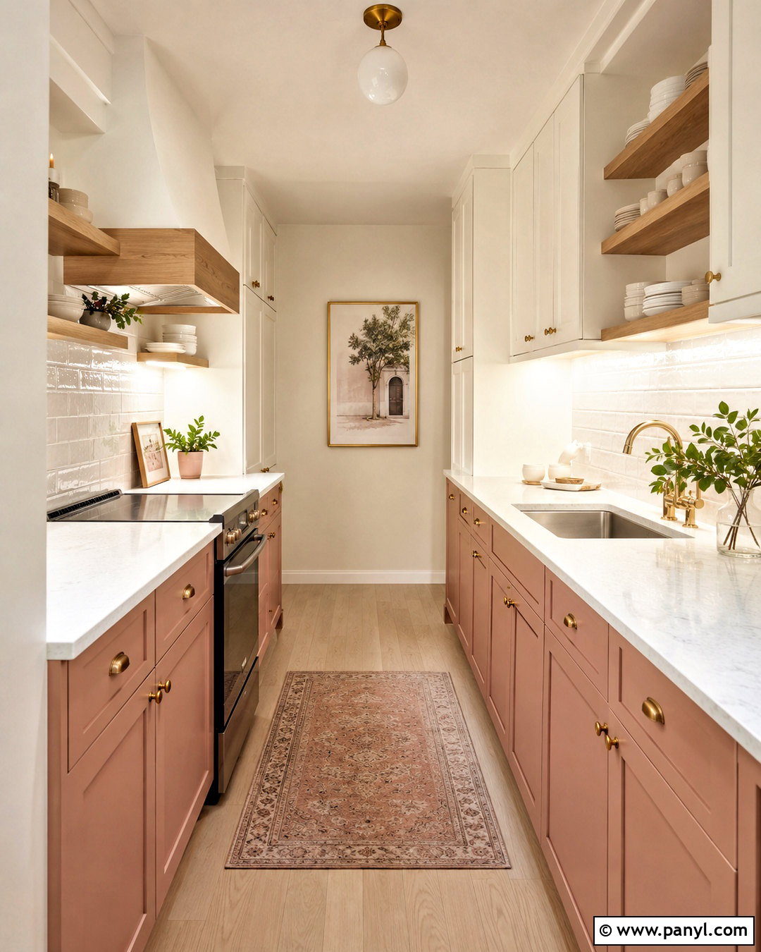 Dusty Rose Galley Kitchen - 20 dusty rose kitchen ideas
