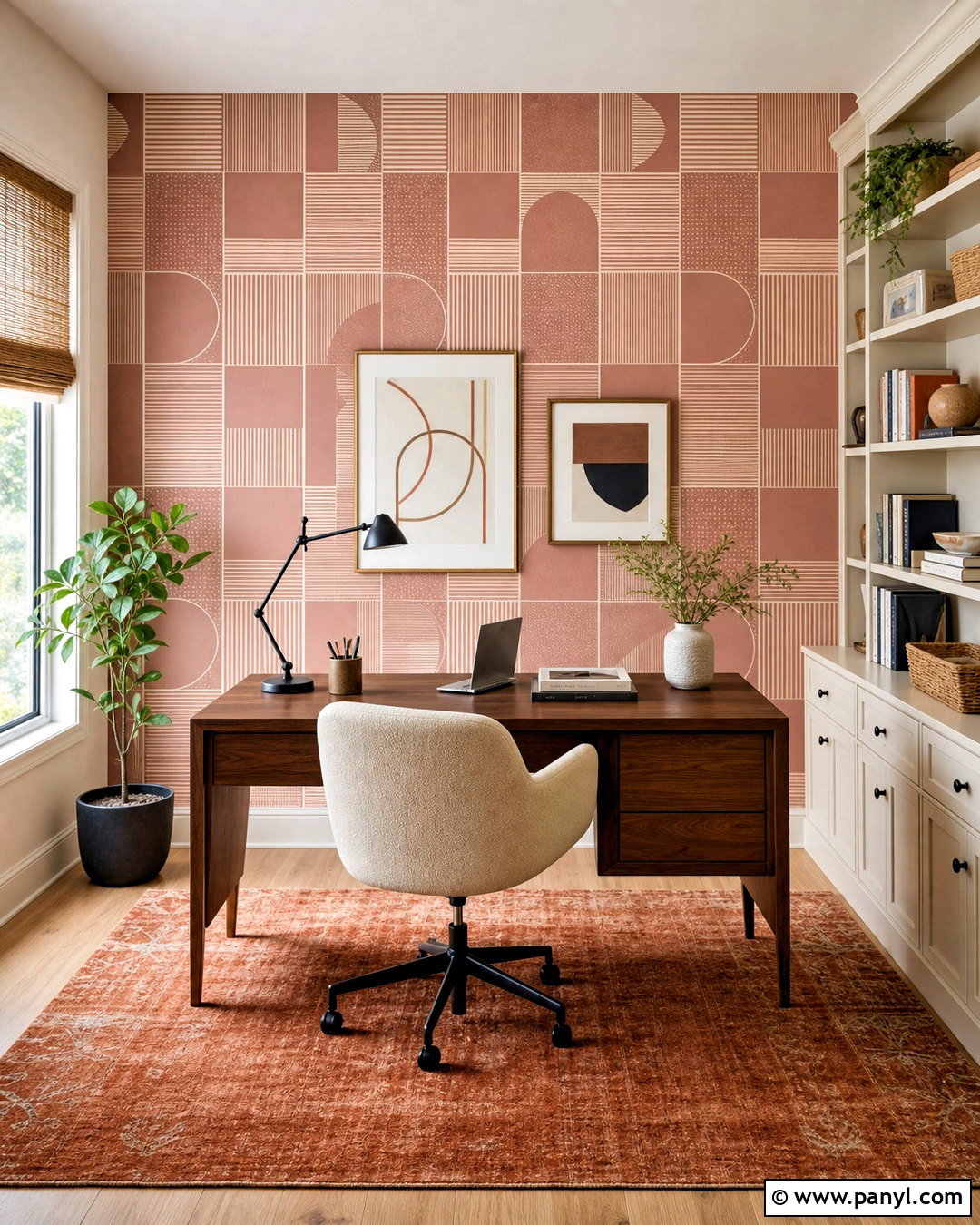 Dusty Rose Geometric Wallpaper Home Office - 20 dusty rose wallpaper ideas