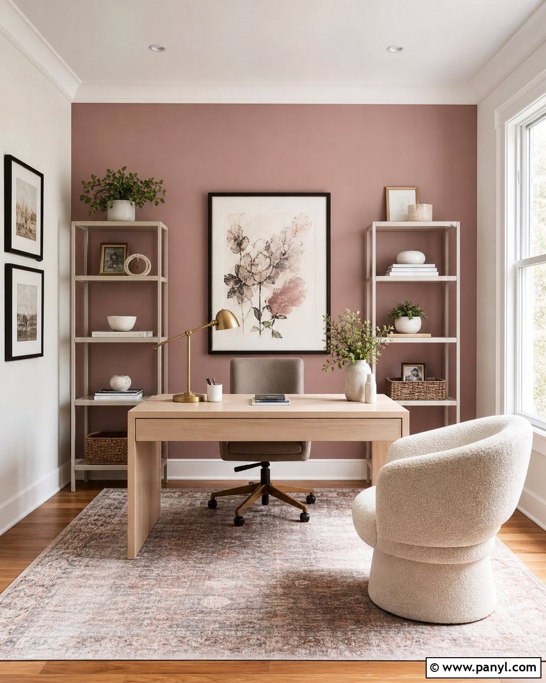 Dusty Rose Home Office Accent Wall - 25 Home Office Accent Wall Color Ideas