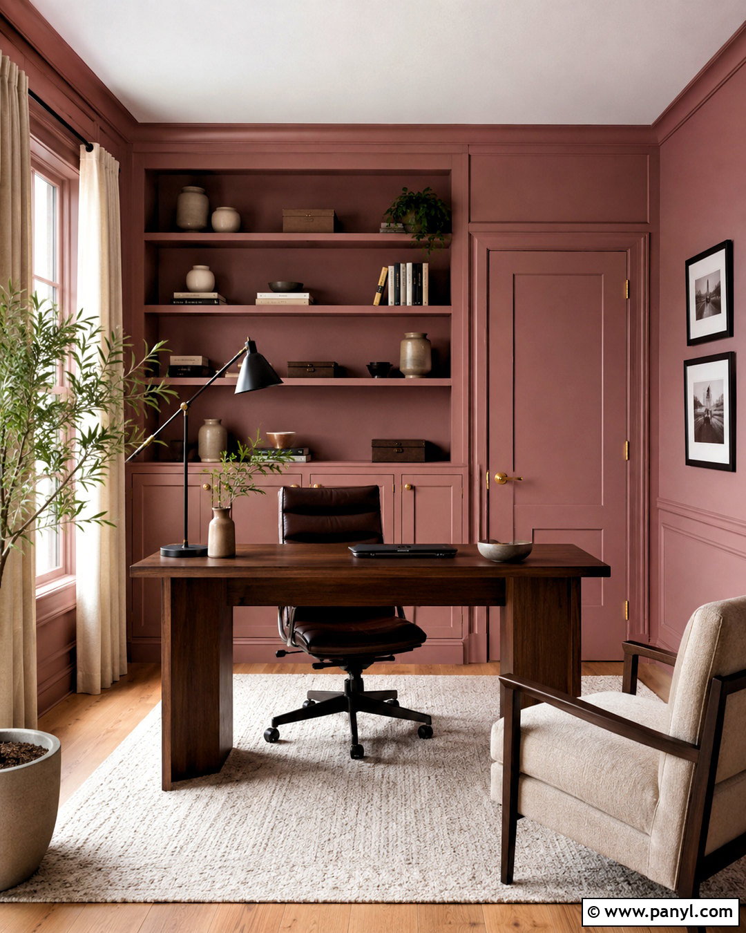 Dusty Rose Home Office Walls And Trim - 35 trim and walls same color ideas