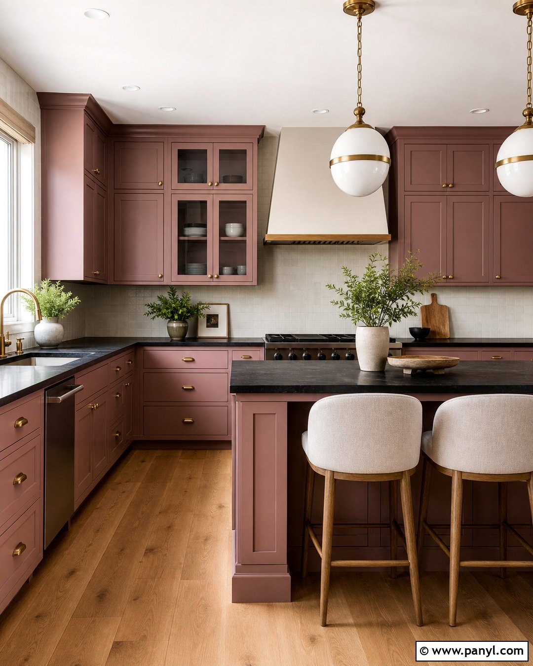Dusty Rose Kitchen Cabinets With Dark Countertops - 20 Kitchen Cabinet Paint Colors With Dark Countertops