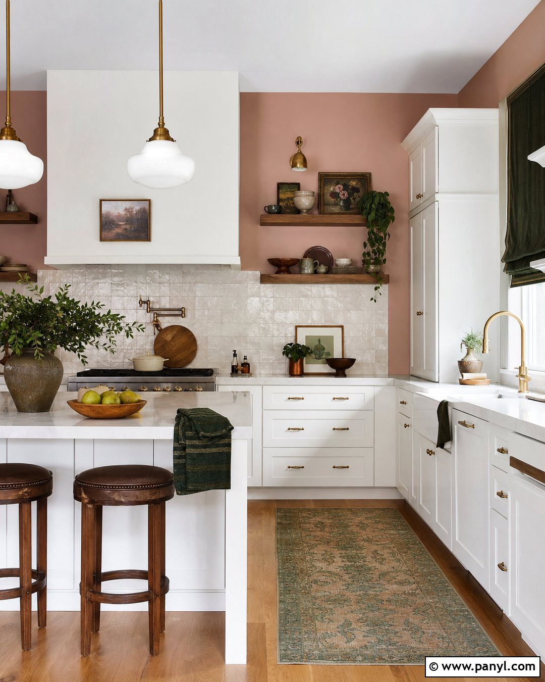 Dusty Rose Kitchen Walls - 30 White Kitchen Wall Color Ideas