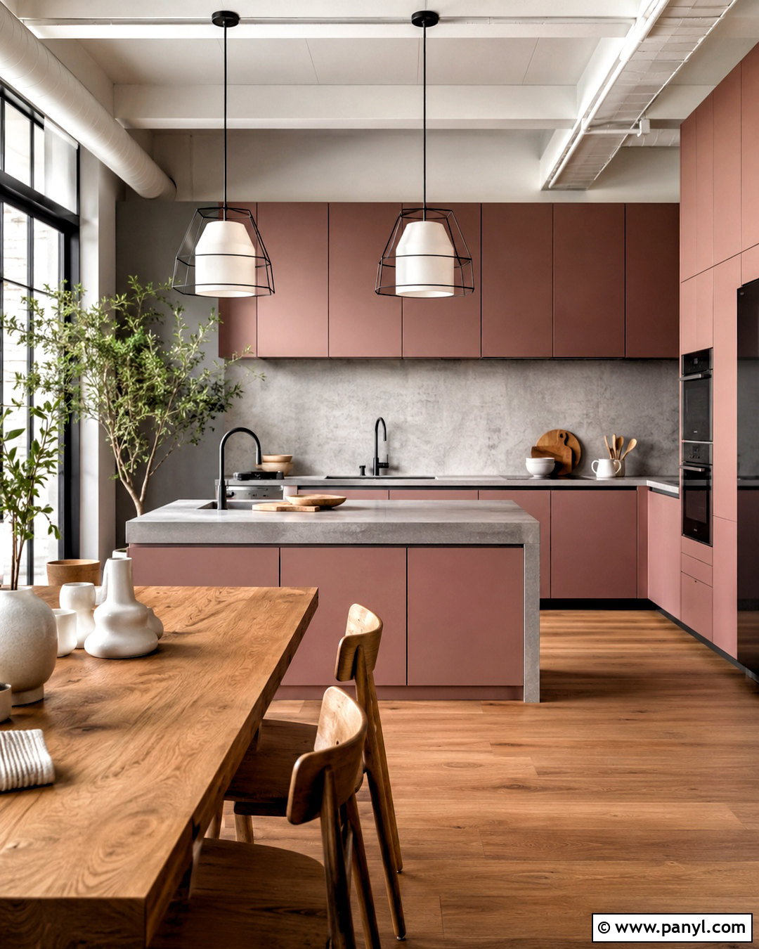 Dusty Rose Kitchen With Concrete Counters - 20 dusty rose kitchen ideas