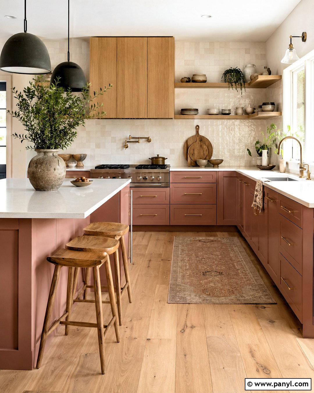 Dusty Rose Kitchen With Natural Wood - 20 dusty rose kitchen ideas
