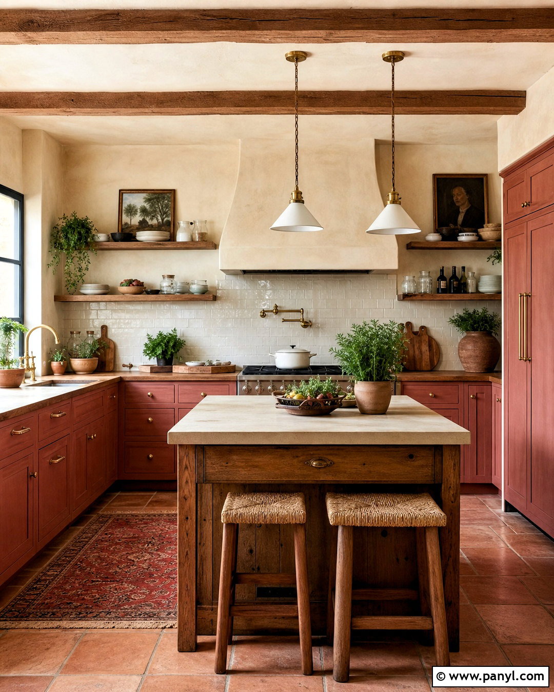 Dusty Rose Kitchen With Terracotta Tile - 20 dusty rose paint color ideas