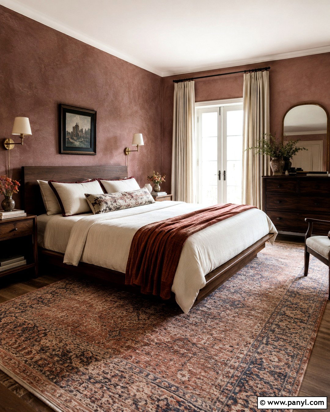 Dusty Rose Limewash Bedroom - 20 Limewash Painted Walls