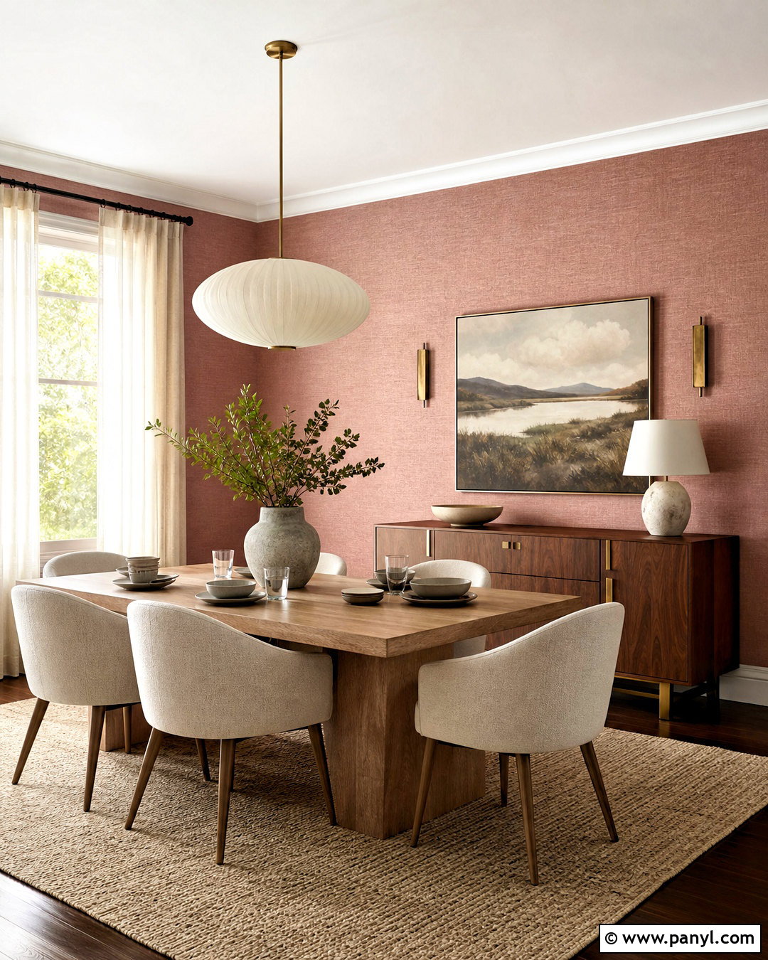 Dusty Rose Linen Wallpaper Dining Room - 20 dusty rose wallpaper ideas