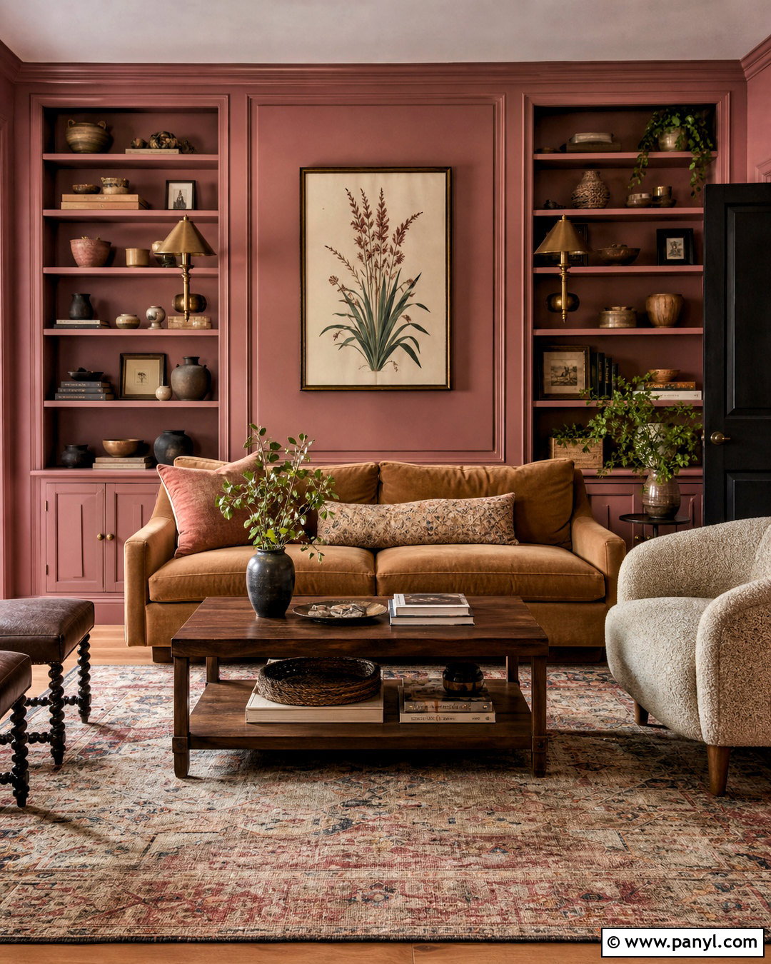 Dusty Rose Living Room - 20 warm paint colors for living room ideas