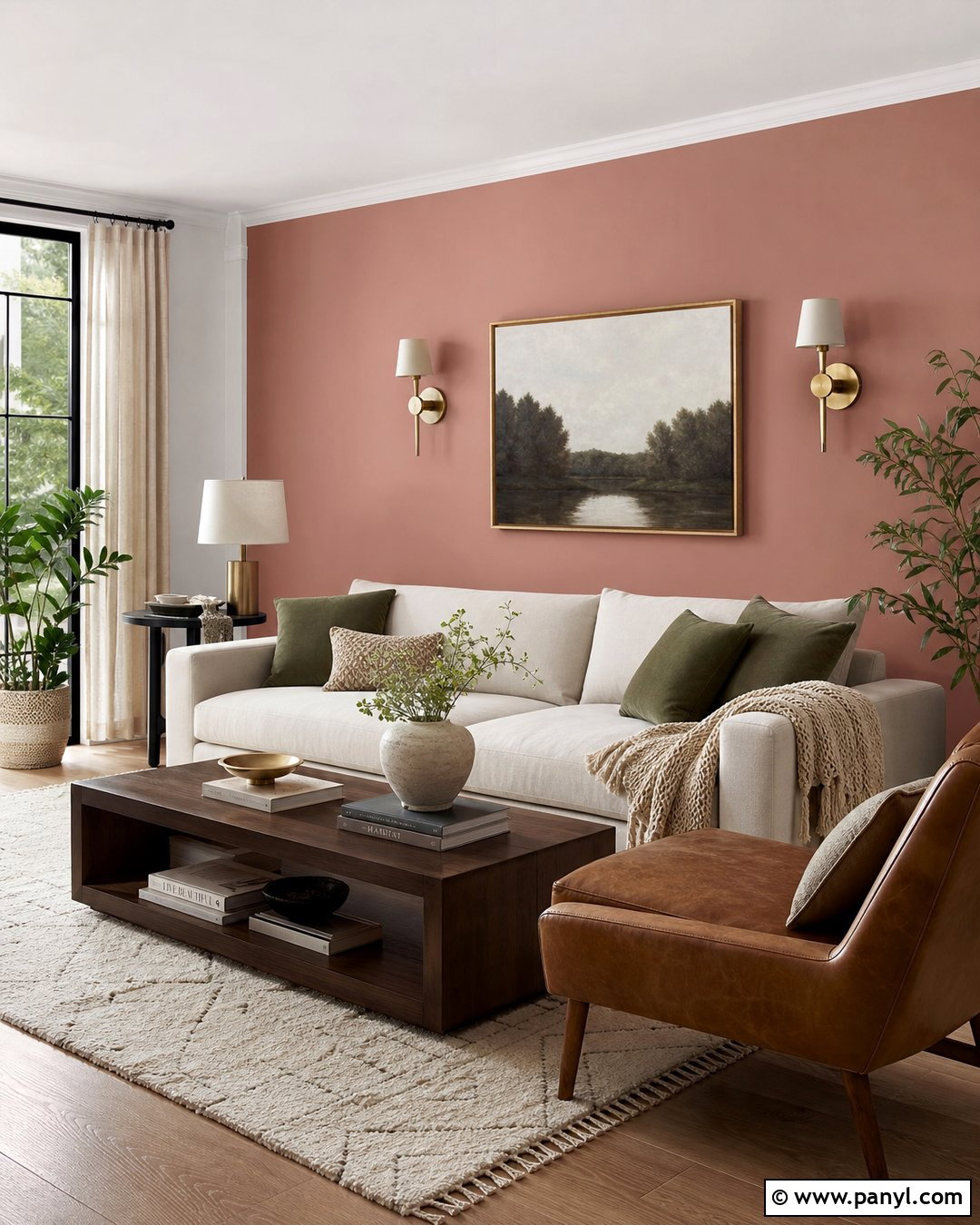 Dusty Rose Living Room Accent Wall - 35 pink accent walls