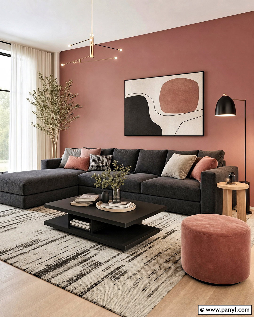 Dusty Rose Living Room With Charcoal - 20 dusty rose living room ideas