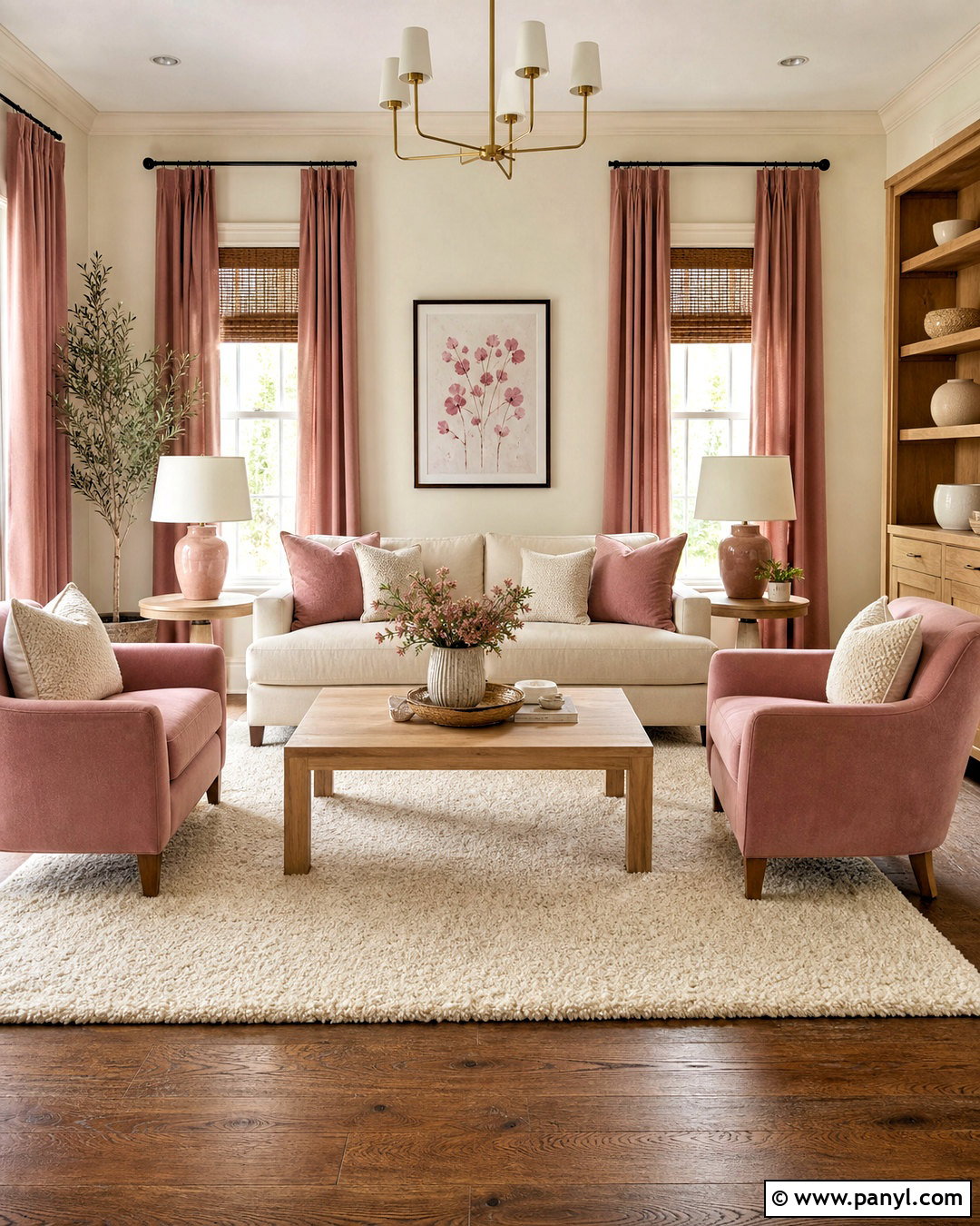 Dusty Rose Living Room With Cream - 20 dusty rose living room ideas