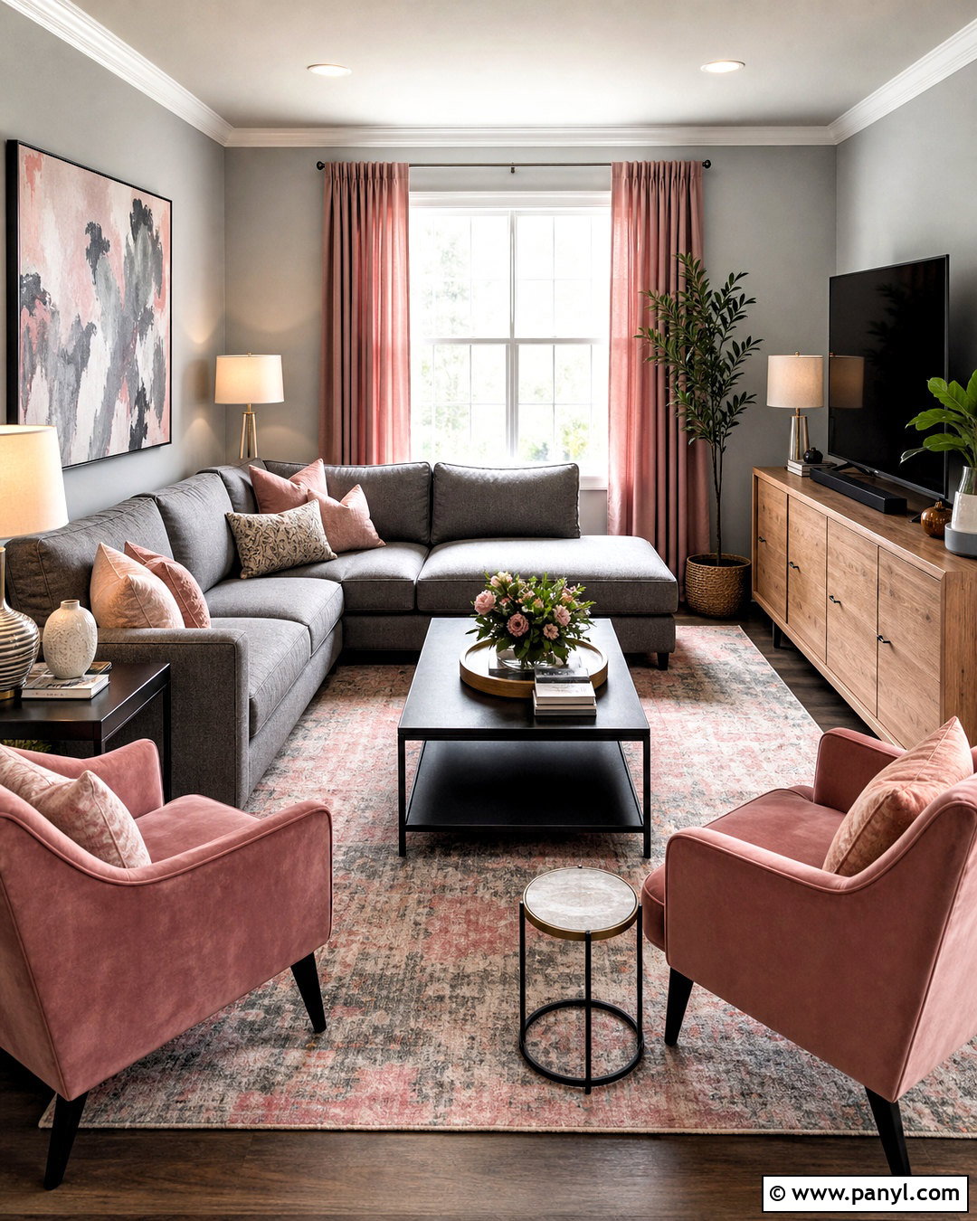 Dusty Rose Living Room With Gray - 20 dusty rose living room ideas