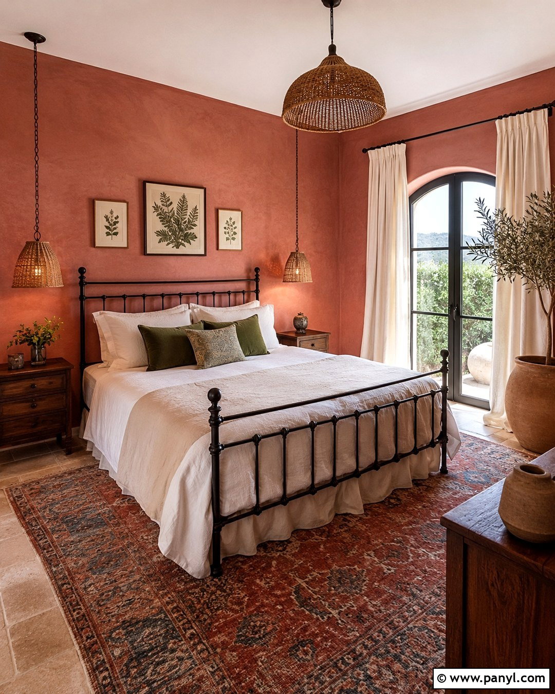 Dusty Rose Mediterranean Guest Room Walls - 20 Mediterranean Wall Paint Ideas