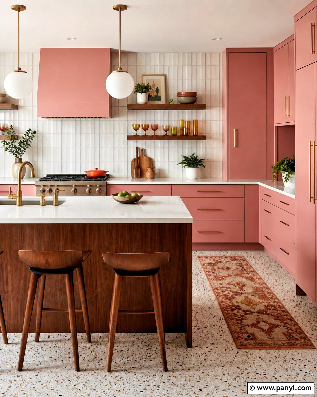 Dusty Rose Midcentury Kitchen - 20 dusty rose kitchen ideas
