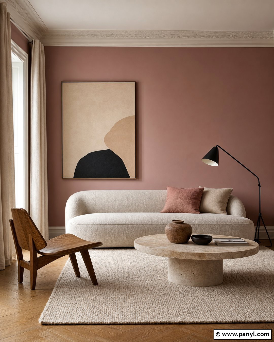 Dusty Rose Minimalist Living Room - 25 Dusty Rose Wall Color Ideas