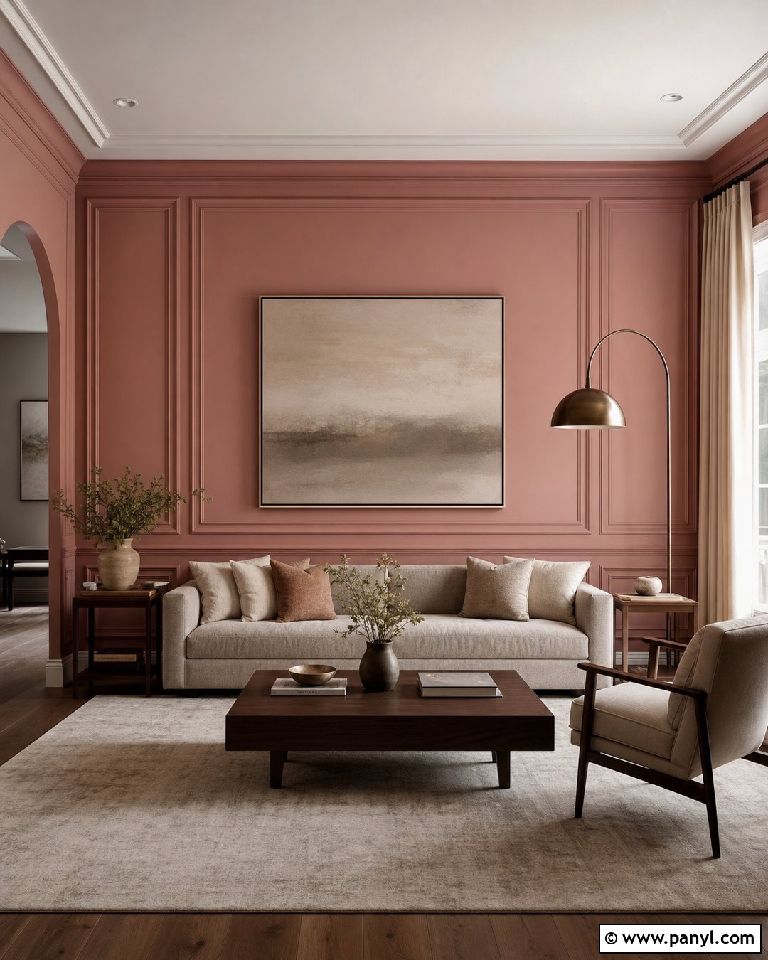 Dusty Rose Molding Living Room Wall - 35 royal paint wall design for living room ideas