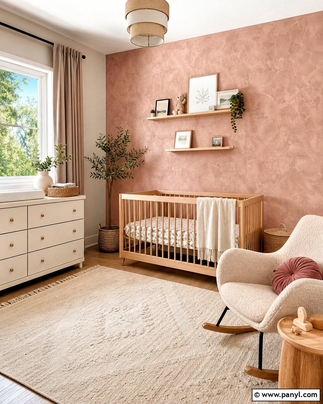 Dusty Rose Nursery Lime Wash Accent Wall - 20 lime wash accent wall ideas