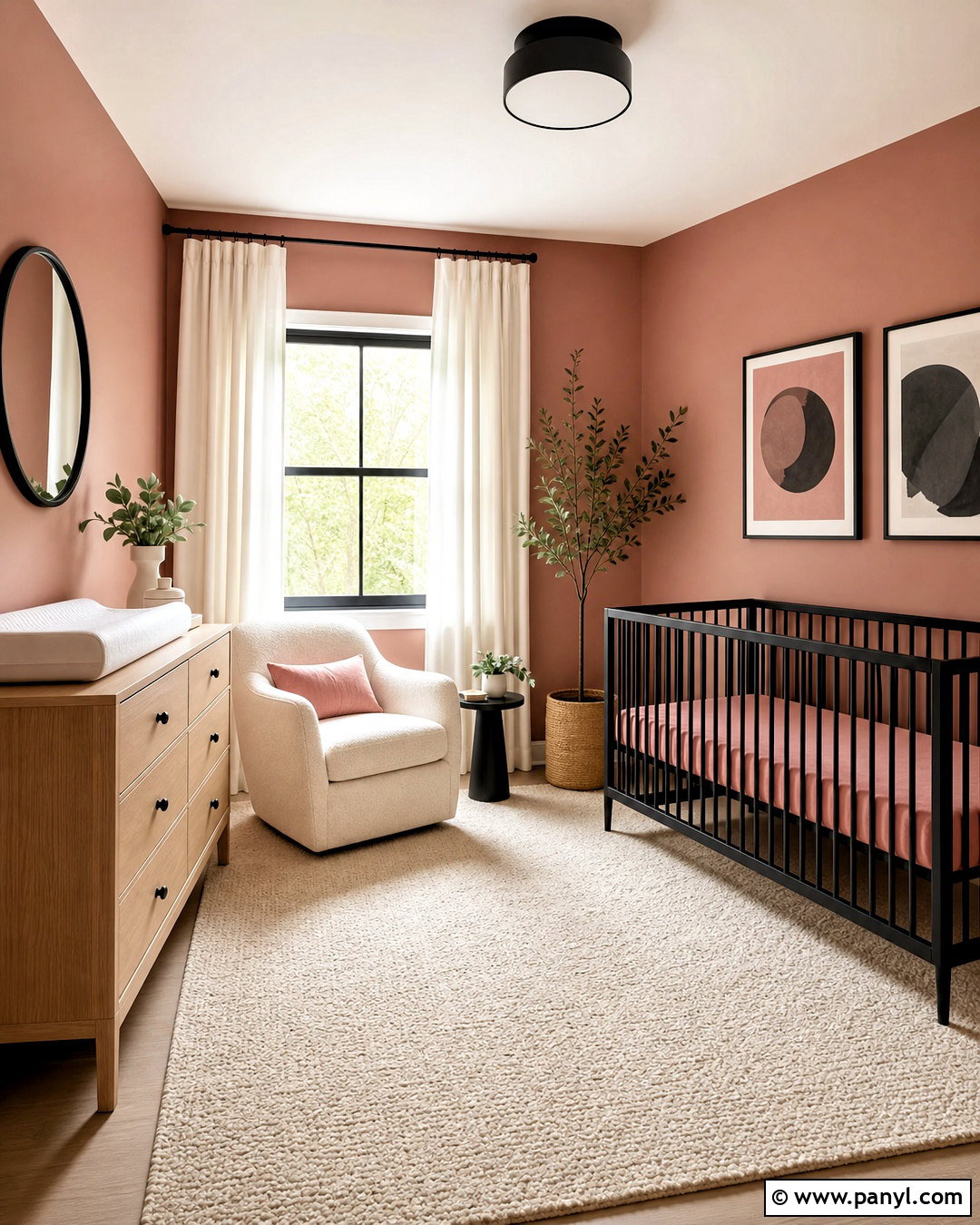 Dusty Rose Nursery With Black Accents - 20 dusty rose nursery ideas