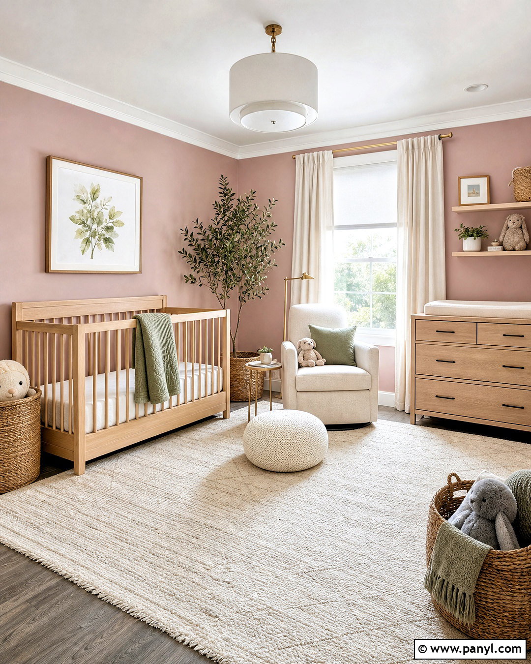 Dusty Rose Nursery With Natural Wood - 20 dusty rose paint color ideas