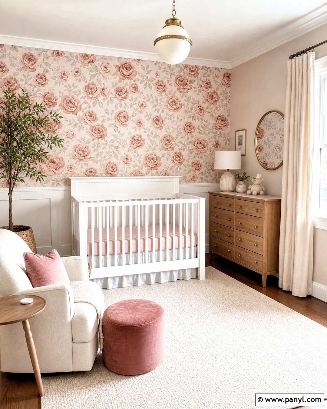 Dusty Rose Nursery With Wallpaper - 20 dusty rose nursery ideas