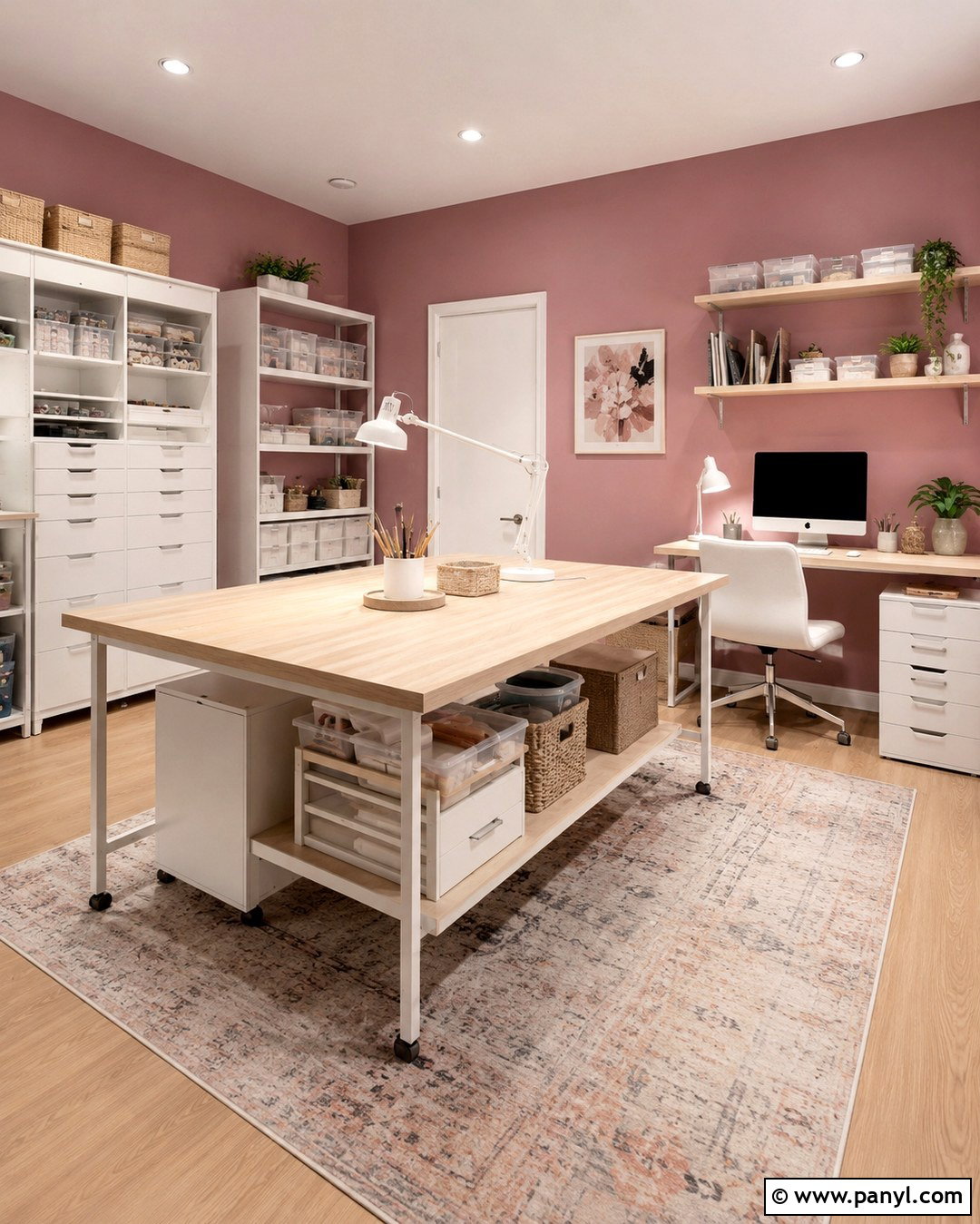 Dusty Rose Office Craft Room - 20 Dusty Rose Office Walls