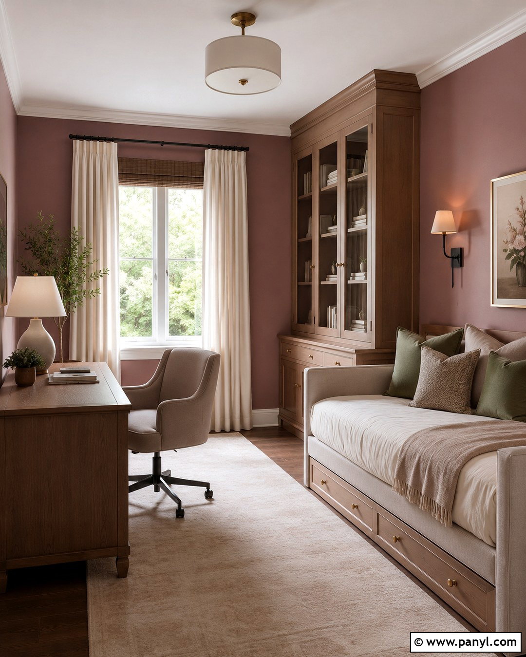 Dusty Rose Office Guest Room - 20 Dusty Rose Office Walls