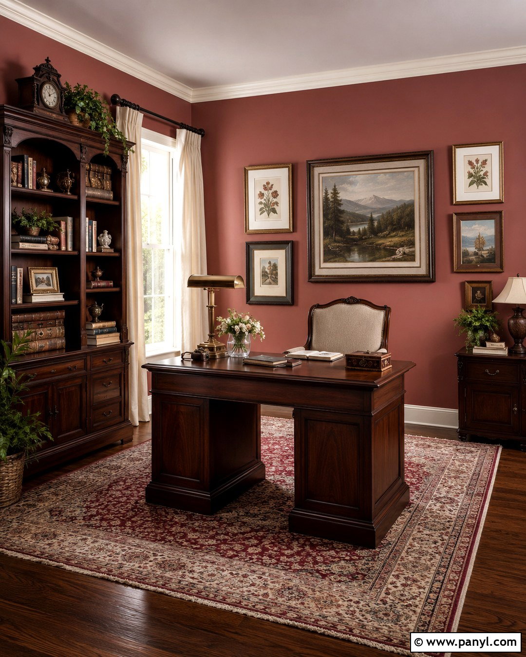 Dusty Rose Office With Vintage Furniture - 20 Dusty Rose Office Walls